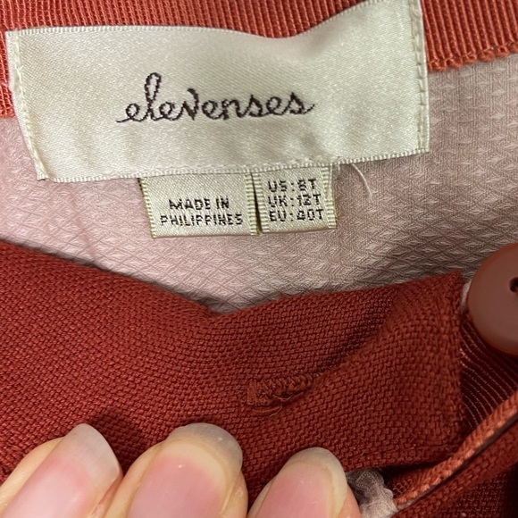 Anthropologie Rustic Orange Wide Leg Flowy Textured Waist  Tie Dress Pants 8T - Picture 4 of 11